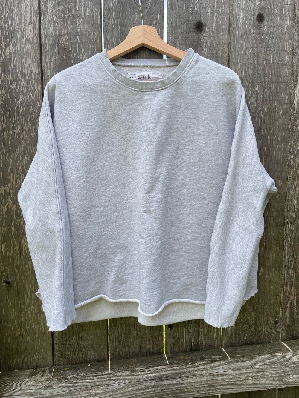 Frank & Eileen Pale Gray Crewneck with Subtle Distress